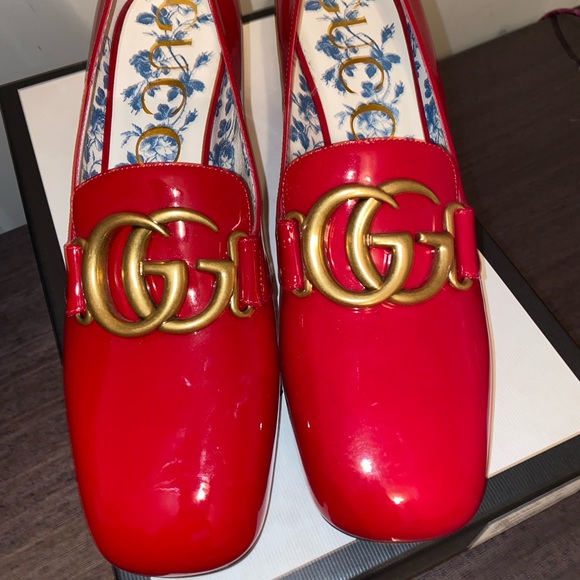 Authentic Gucci GG patent leather red pump - Picture 5 of 7